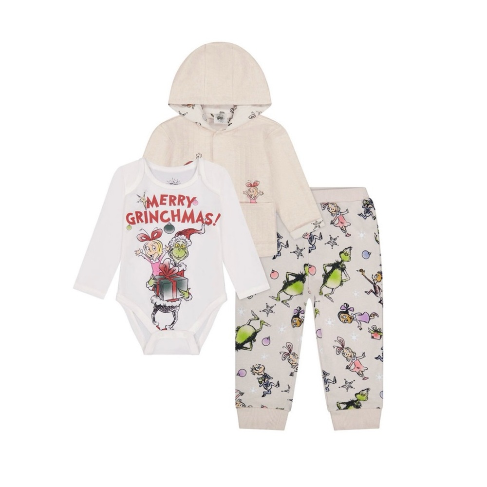 (NEW) Character Baby 3-Piece Jacket Set - The Grinch